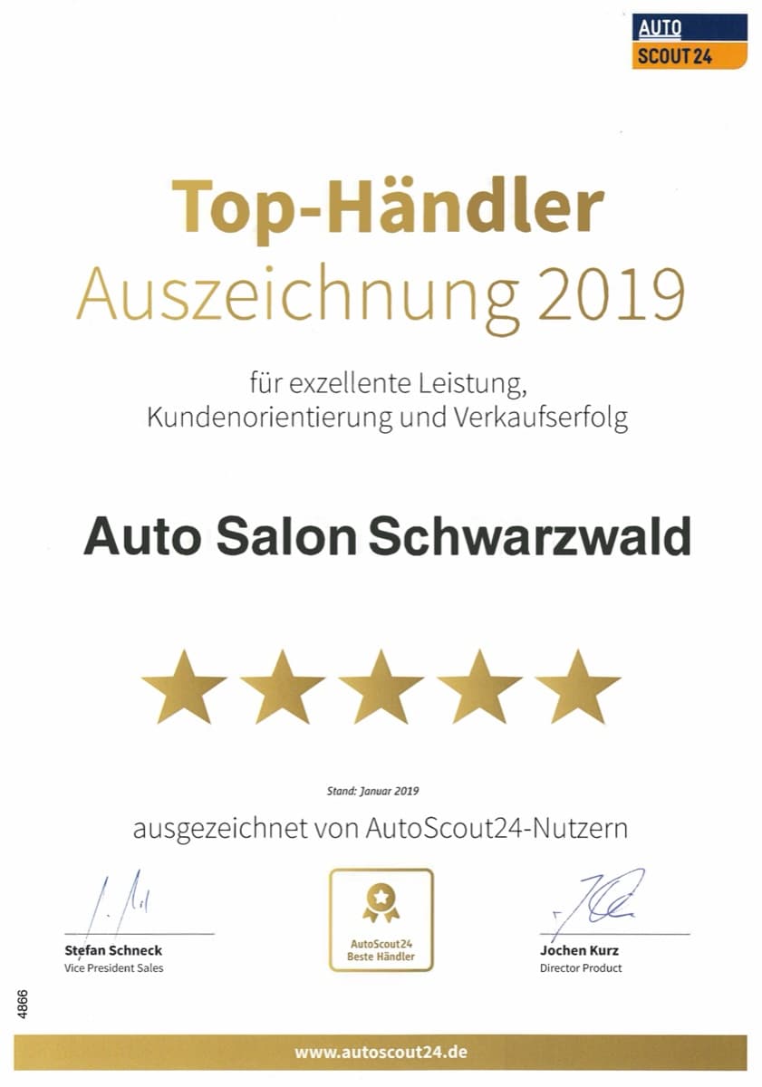 AutoScout24 Top-Händler 2019 – Auto Salon Schwarzwald