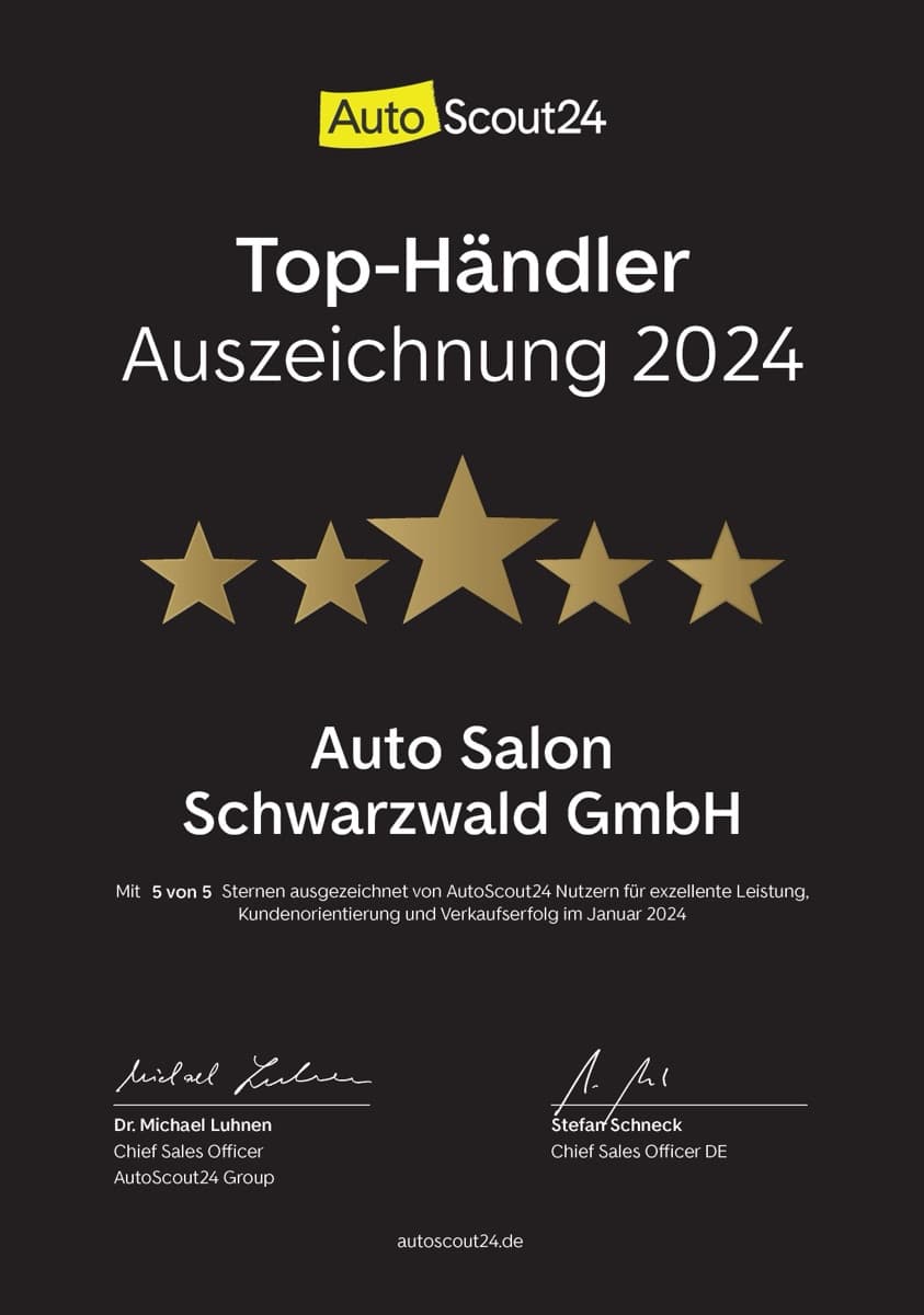 AutoScout24 Top-Händler 2024 – Auto Salon Schwarzwald