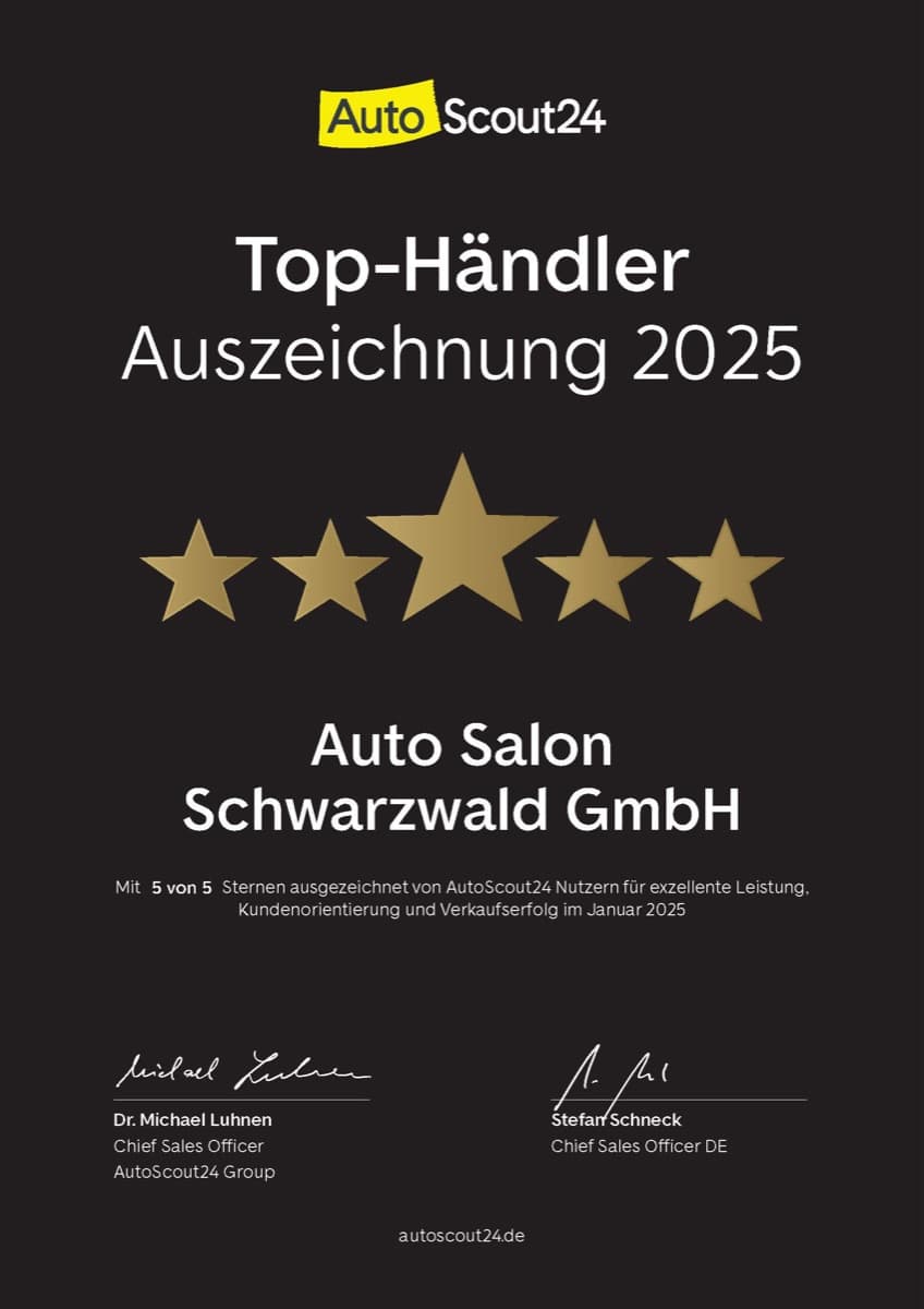 AutoScout24 Top-Händler 2025 – Auto Salon Schwarzwald
